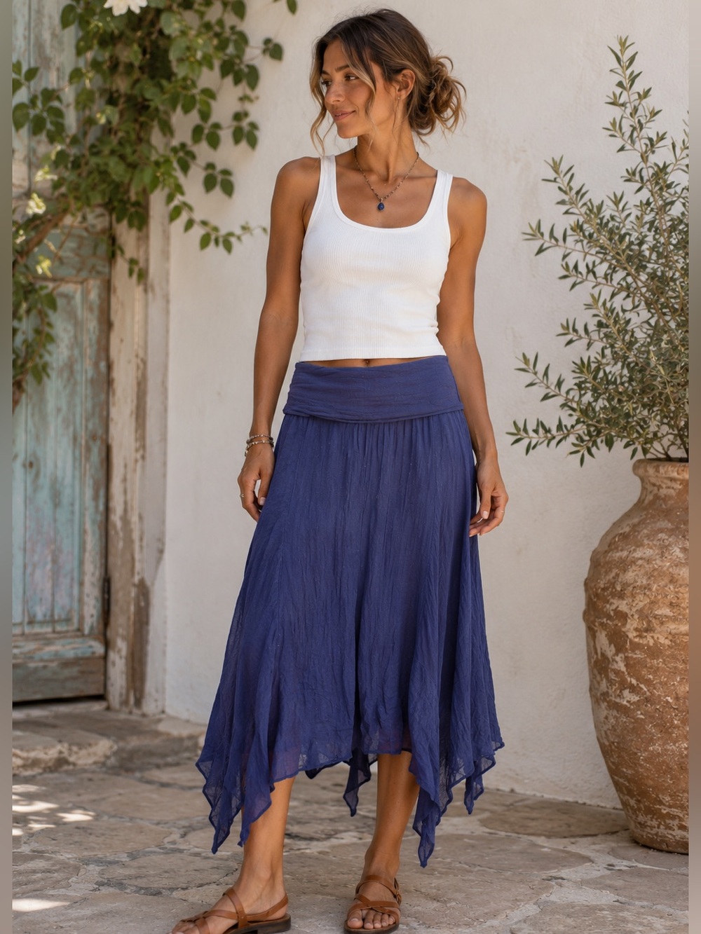 Apt. 9 Blue Asymmetrical Scarf Skirt